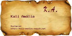 Kali Amália névjegykártya